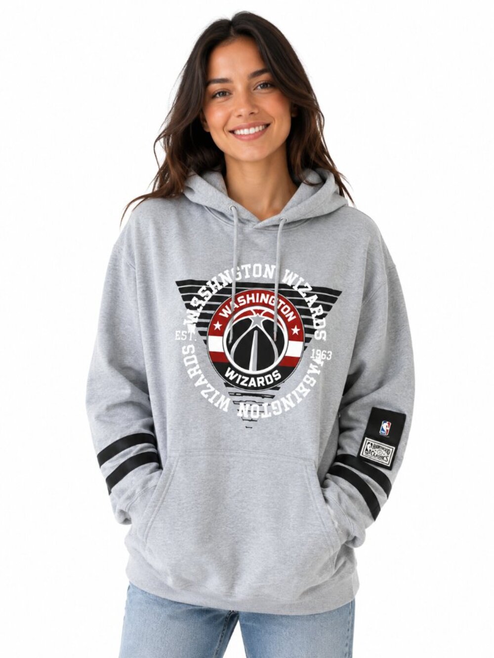 Washington Wizards Womens Hoodie Size Large Sweatshirt Gray UNK Brand NBA New